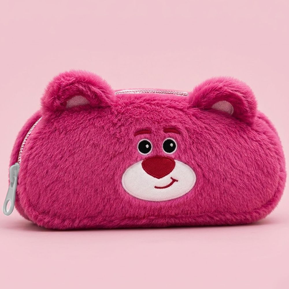 Personalised Pencil Pouch with 3D Ears & Custom Name | Birthday Gift for Kids | Plush Faux Fur