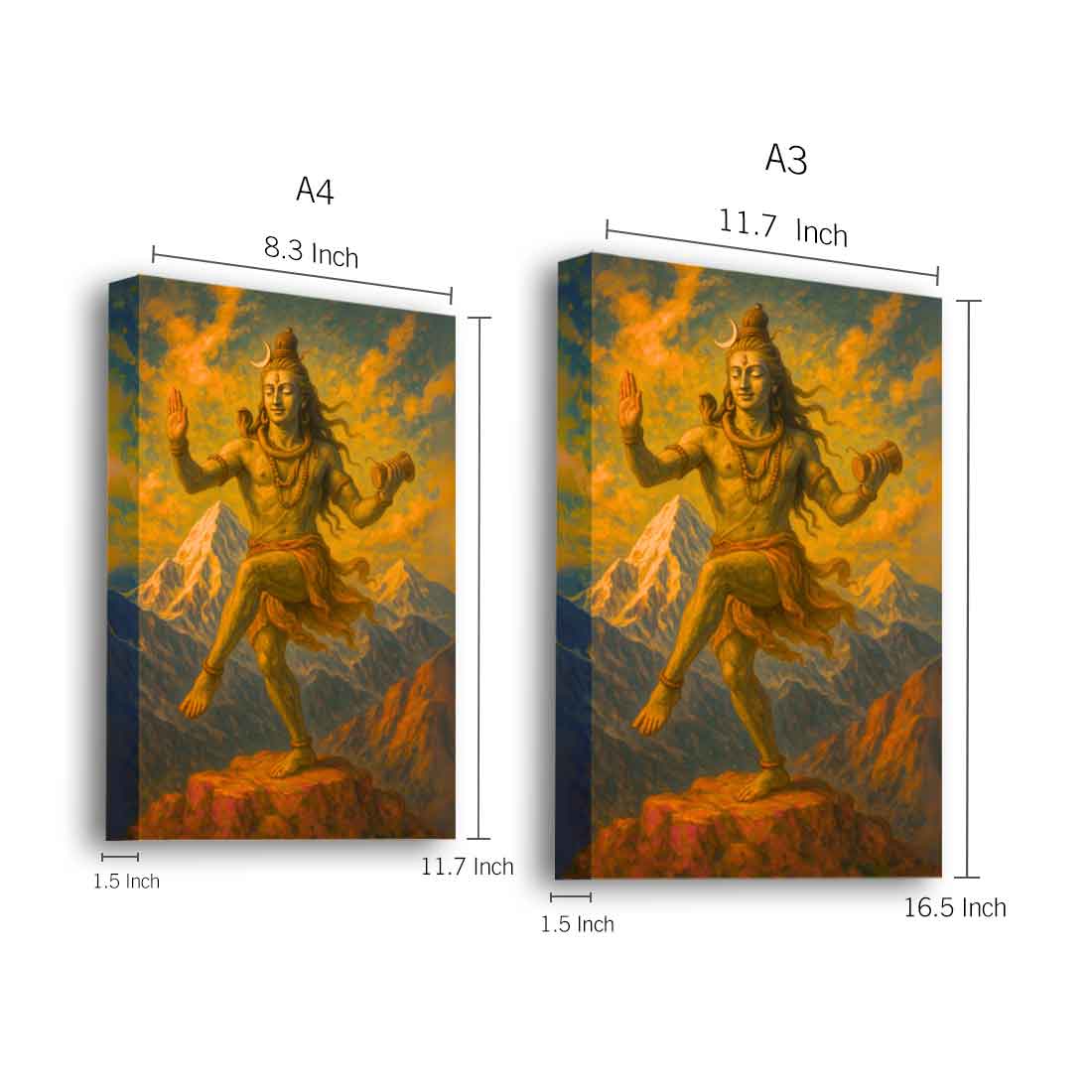 Shiv Photo Frame with LED Lighting, HD Print – Premium Wall Art Décor for Pooja Room & Gifting