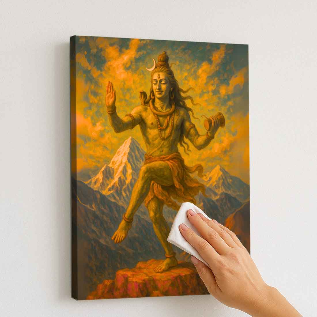 Shiv Photo Frame with LED Lighting, HD Print – Premium Wall Art Décor for Pooja Room & Gifting