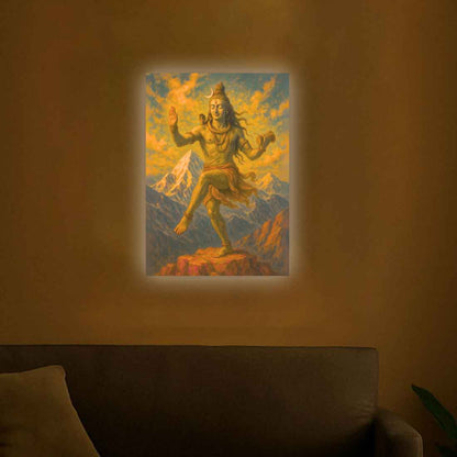 Shiv Photo Frame with LED Lighting, HD Print – Premium Wall Art Décor for Pooja Room & Gifting