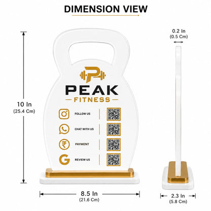 Custom QR code stand for Gyms | Google Review QR Desk Stand
