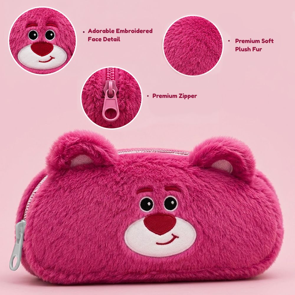 Personalised Pencil Pouch with 3D Ears & Custom Name | Birthday Gift for Kids | Plush Faux Fur