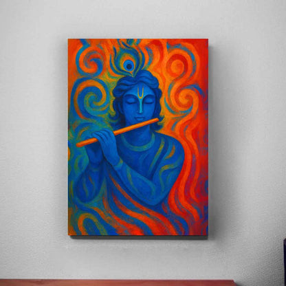 Lord Krishna Frame with LED Light HD Print – Great for Pooja Room or Gift