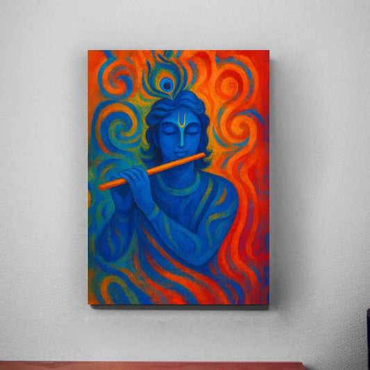 Lord Krishna Frame with LED Light HD Print – Great for Pooja Room or Gift