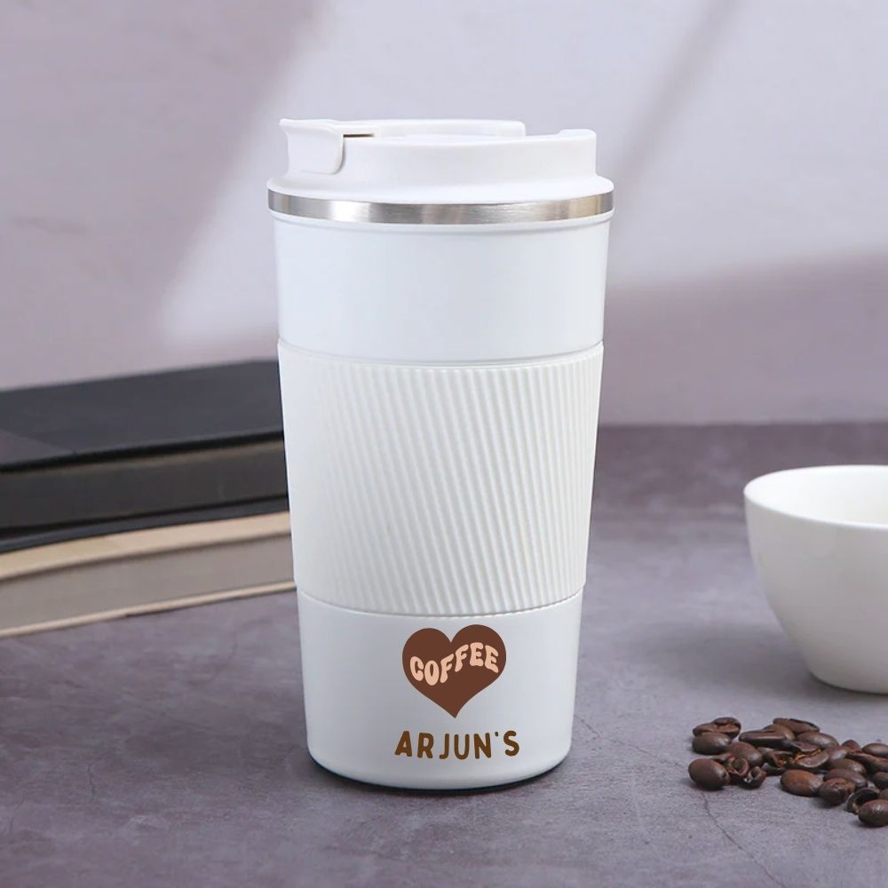 Personalised Coffee Tumbler for Coffee, Tea 500ml - Heart