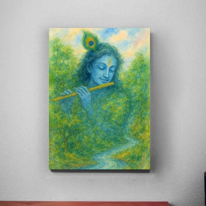 Lord Krishna Photo Frame with LED Backlight –– Ideal for Spiritual Spaces & Special Occasions