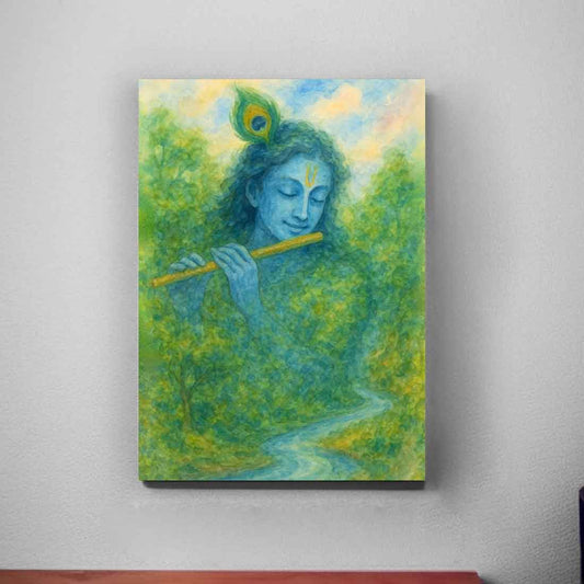 Lord Krishna Photo Frame with LED Backlight –– Ideal for Spiritual Spaces & Special Occasions