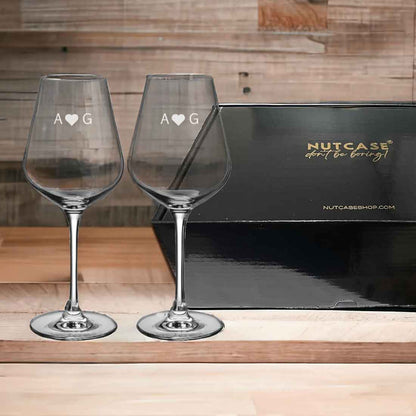 Customisable Wine Glass Engraved for You And Your Loved one - First Letter