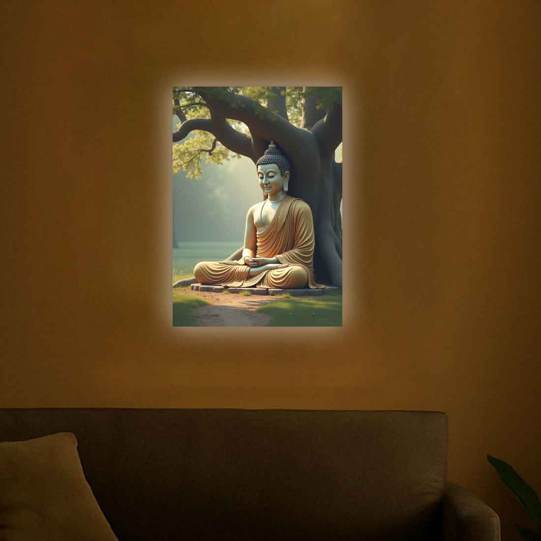 LED Buddha Frame for Wall – Premium Acrylic Frame for Home & Office Décor