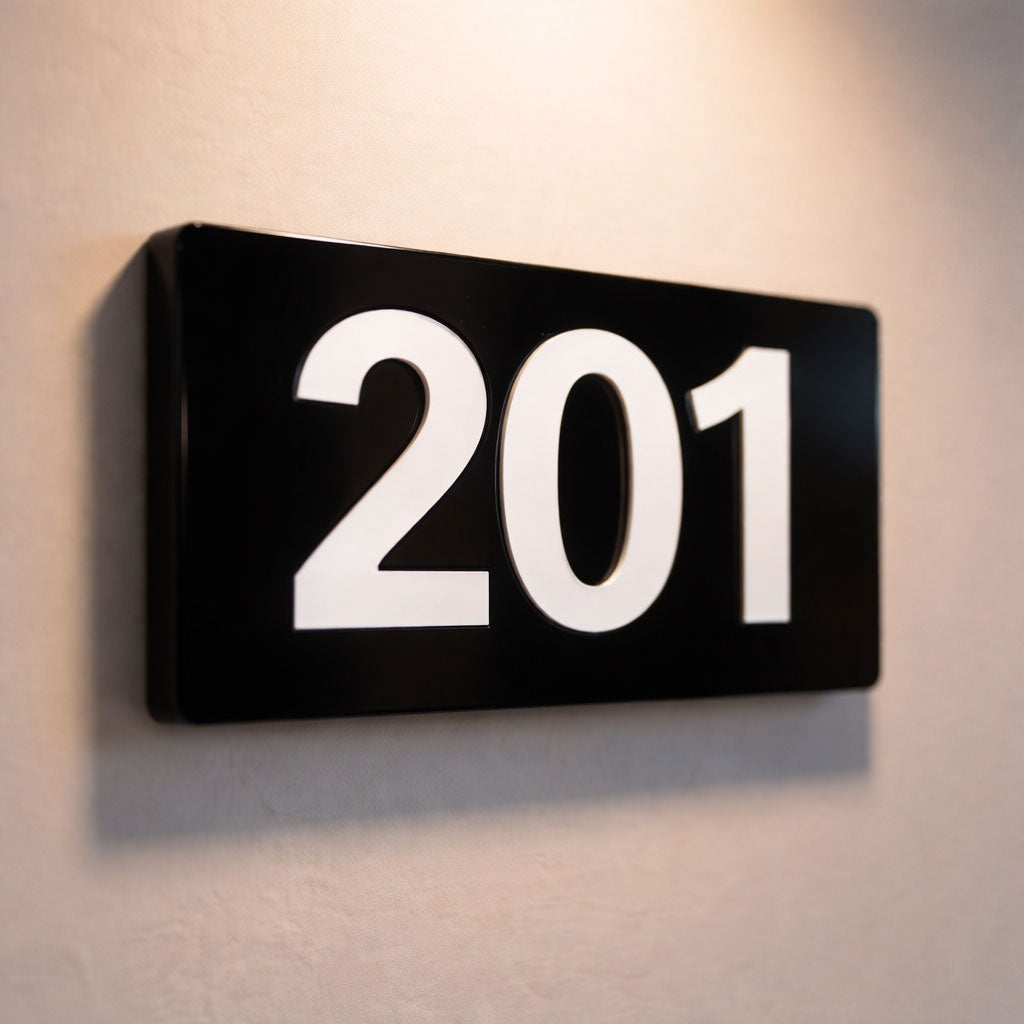 Professional Hotel & Villa Room Number Signs | Durable 3D Acrylic Room Number Board