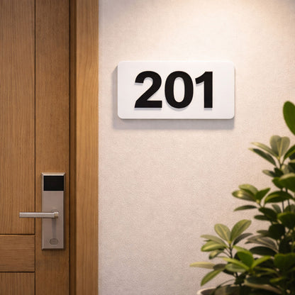 Professional Hotel & Villa Room Number Signs | Durable 3D Acrylic Room Number Board