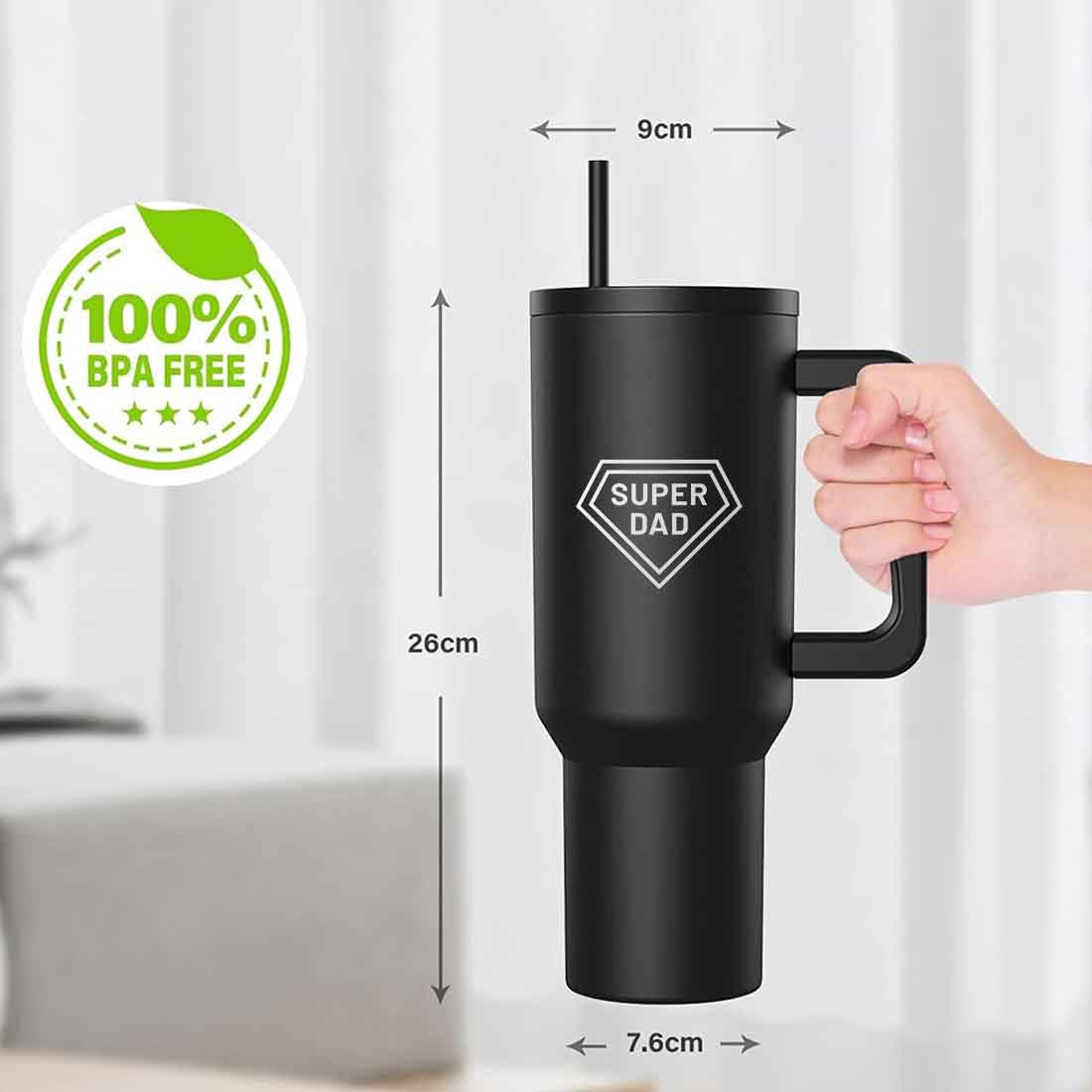 Father's Day Gift Insulated Tumbler with Lid,Straw - 1200ml Large Travel Mug for Dad