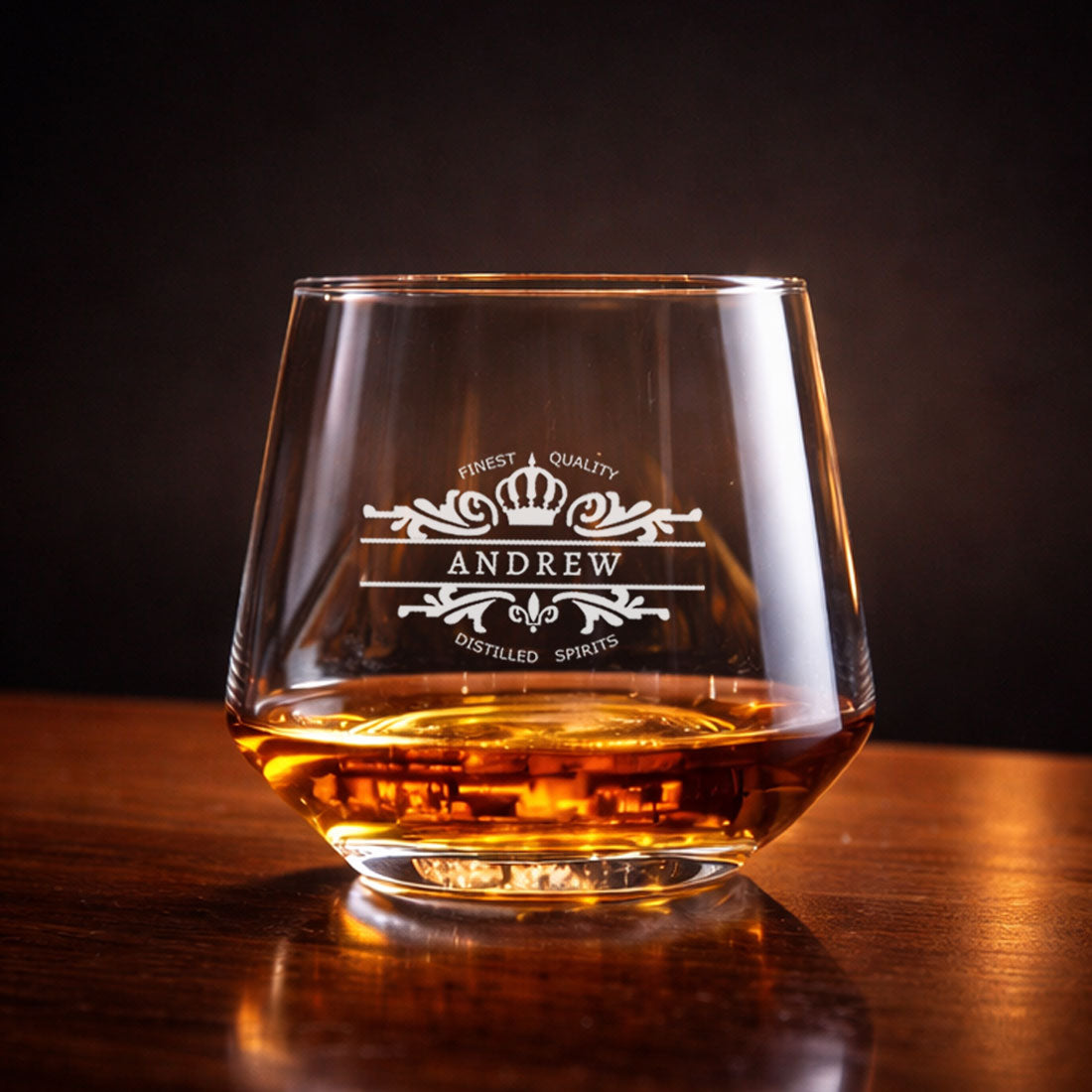 Customized Scotch Whiskey Drinking Glasses - Engraved Modern Whiskey Glass & Luxury Gift for Men