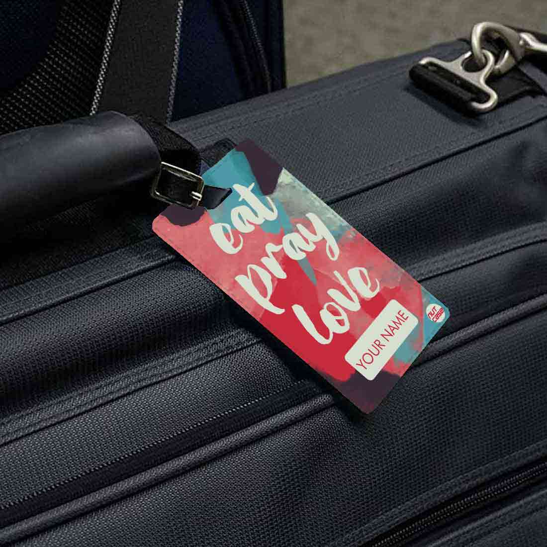 Custom Luggage Tags Add Name Ideal for Travel Set of 2 - Eat Pray Love