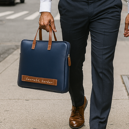 Personalized Office Laptop Bags with Name - Duo Tone Premium Laptop Carry Bag for up to 15” laptops