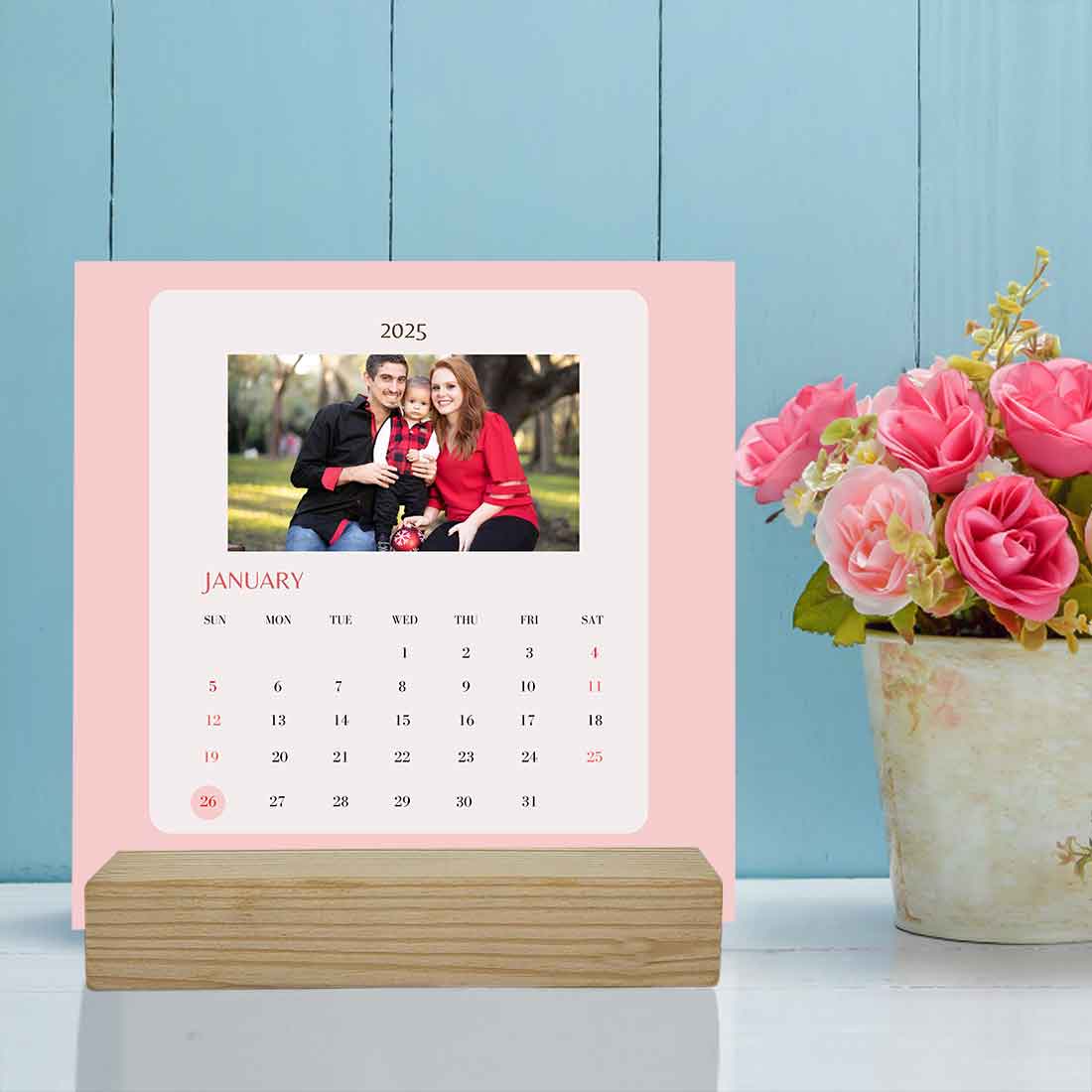 Nutcase Photo Calendar with Wooden Stand-Your Pics on Your Calendar