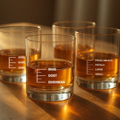 Whiskey Glasses Set Of 4 -  Anniversary Birthday Gift for Husband Bf - Funny Bar Gifts