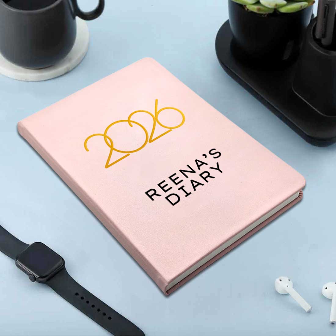 Customized Diary with Name A5 Size with Premium Hard Cover, Calendar & Planner