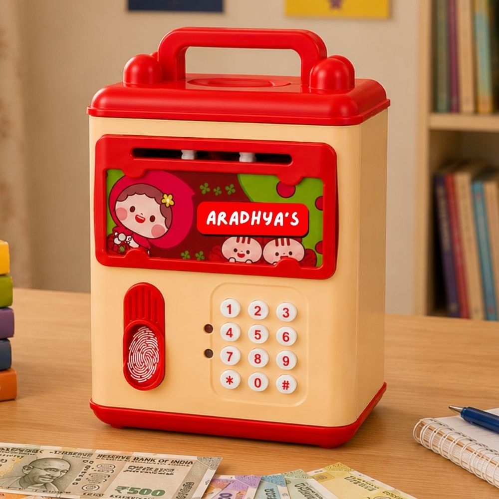 Custom ATM Piggy Bank for Kids with Music & Name Personalization | Birthday Gift & Return Gift