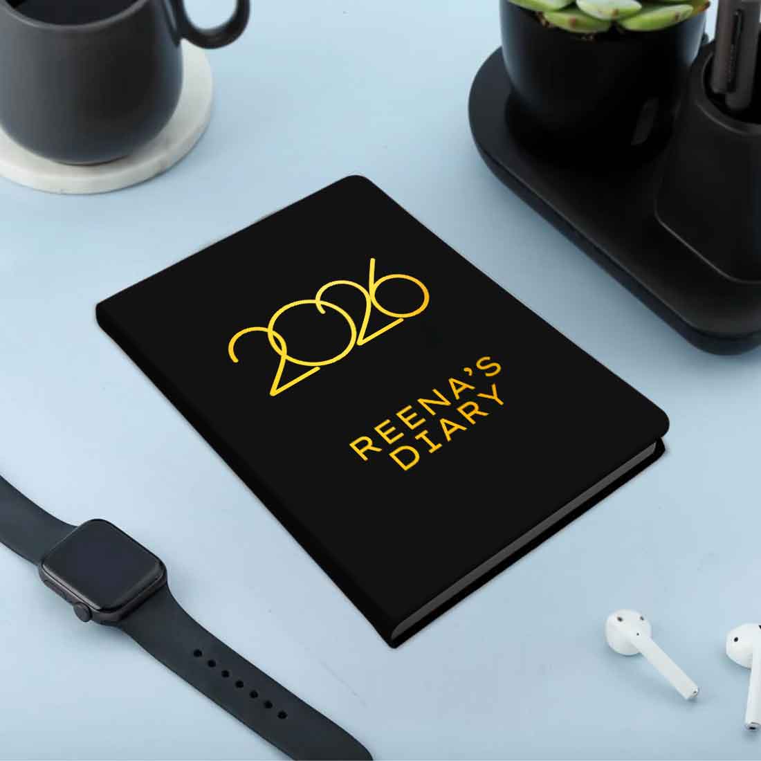 Customized Diary with Name A5 Size with Premium Hard Cover, Calendar & Planner