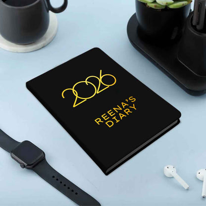 Customized Diary with Name A5 Size with Premium Hard Cover, Calendar & Planner