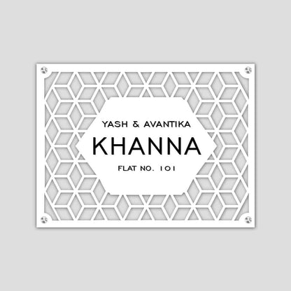 Premium Name Plate for Home Stainless Steel Nameplate Exquisitely Finished Laser Cut-Hex World