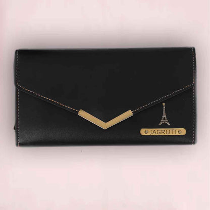 Womens Personalised Wallet with Charms - Faux Leather Clutch Purses for Ladies