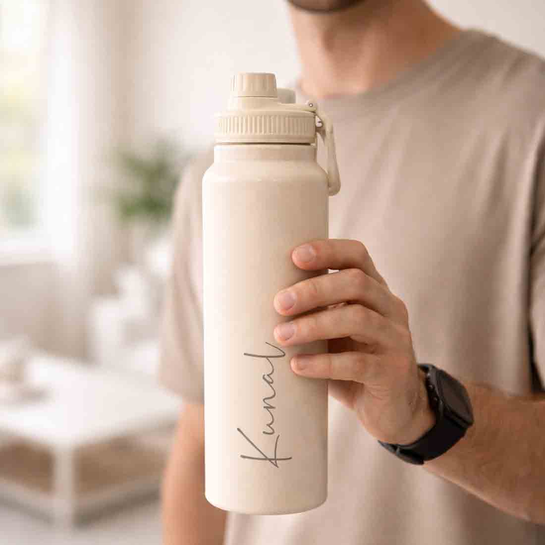 Nutcase Customized Water Bottle with Name 800ml Double Insulated Stainless Steel Bottles - Keeps Water Hot/Cold for Hours