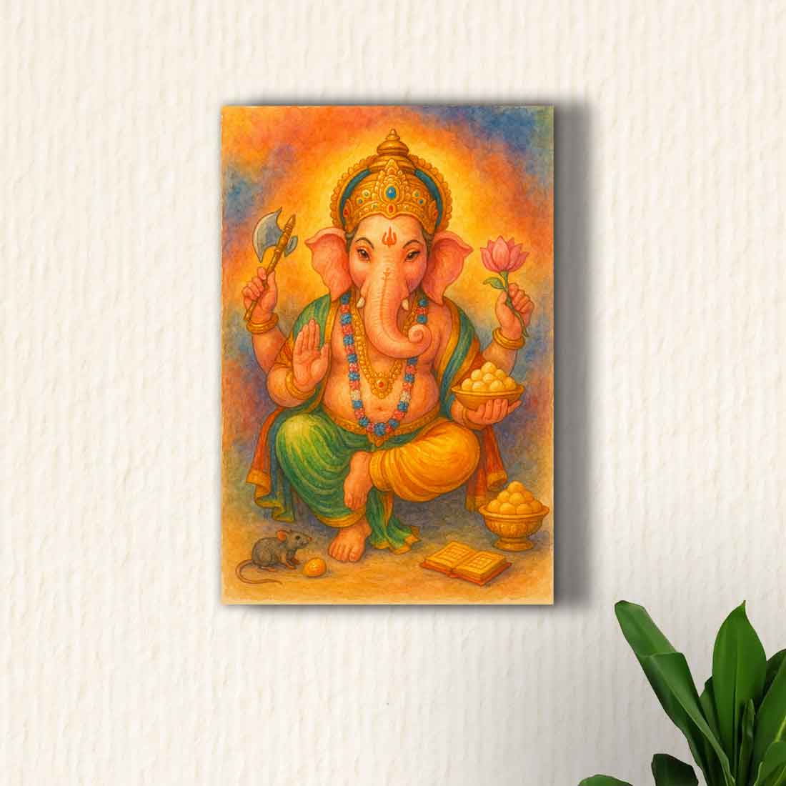Beautiful Ganpati Photo Frame with LED Lighting & HD Clarity – Ideal for Home Temple, Office, or Gifting
