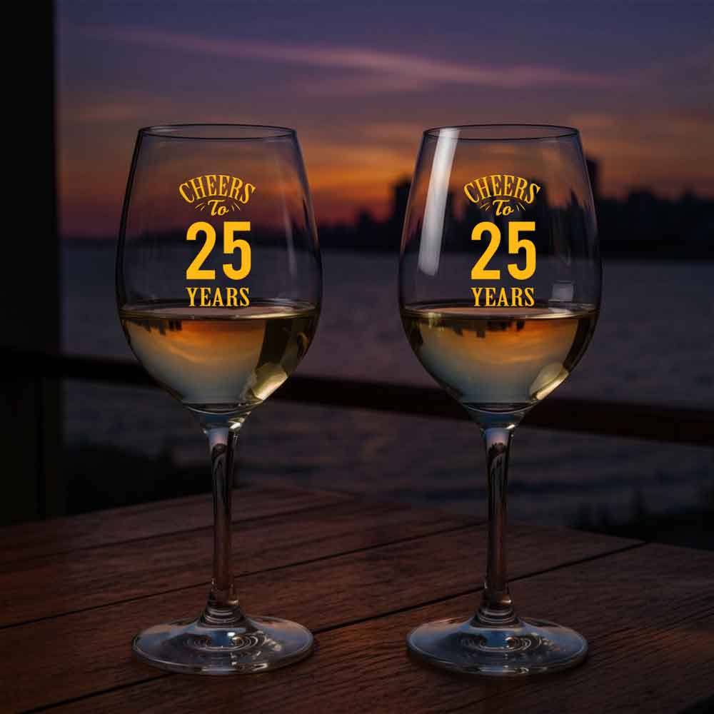 Personalized Wine Glasses Gift Set - Anniversary Gifts for Couples - Cheers
