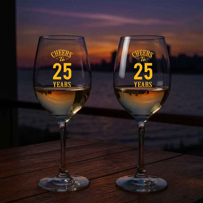 Personalized Wine Glasses Gift Set - Anniversary Gifts for Couples - Cheers