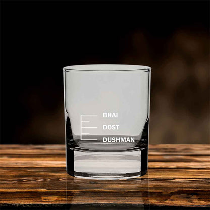 Whiskey Glasses Liquor Glass-  Anniversary Birthday Gift Funny Gifts for Husband Bf - DUSHMAN DOST BHAI