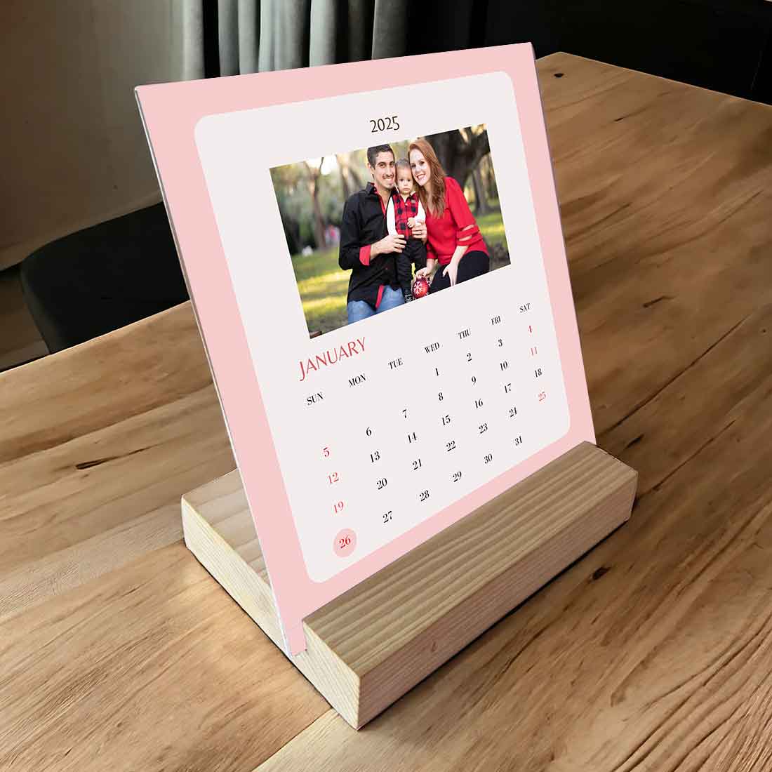 Nutcase Photo Calendar with Wooden Stand-Your Pics on Your Calendar