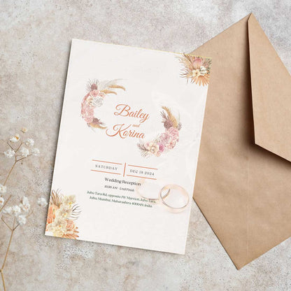 Create Invitation Card for Wedding - Custom Wedding Invitation-6x9 inches (Acrylic or Satin on Paper Board)(25 pcs)