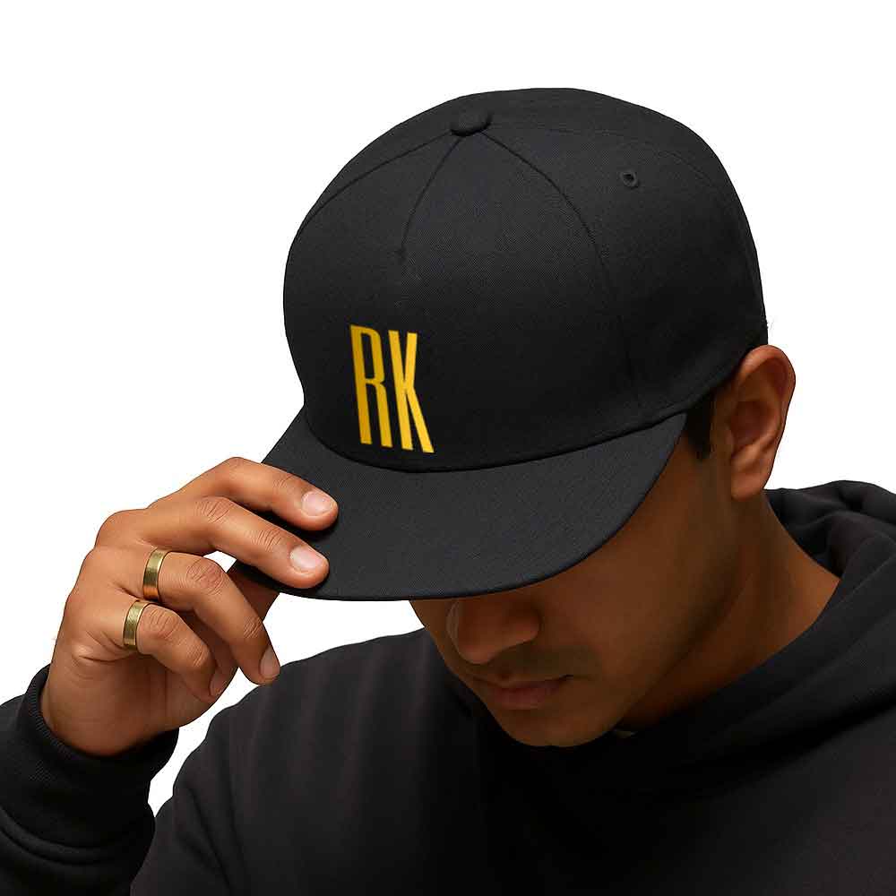 Nutcase Black Hip Hop Cap – Personalized Flat Brim Swag Cap for Men