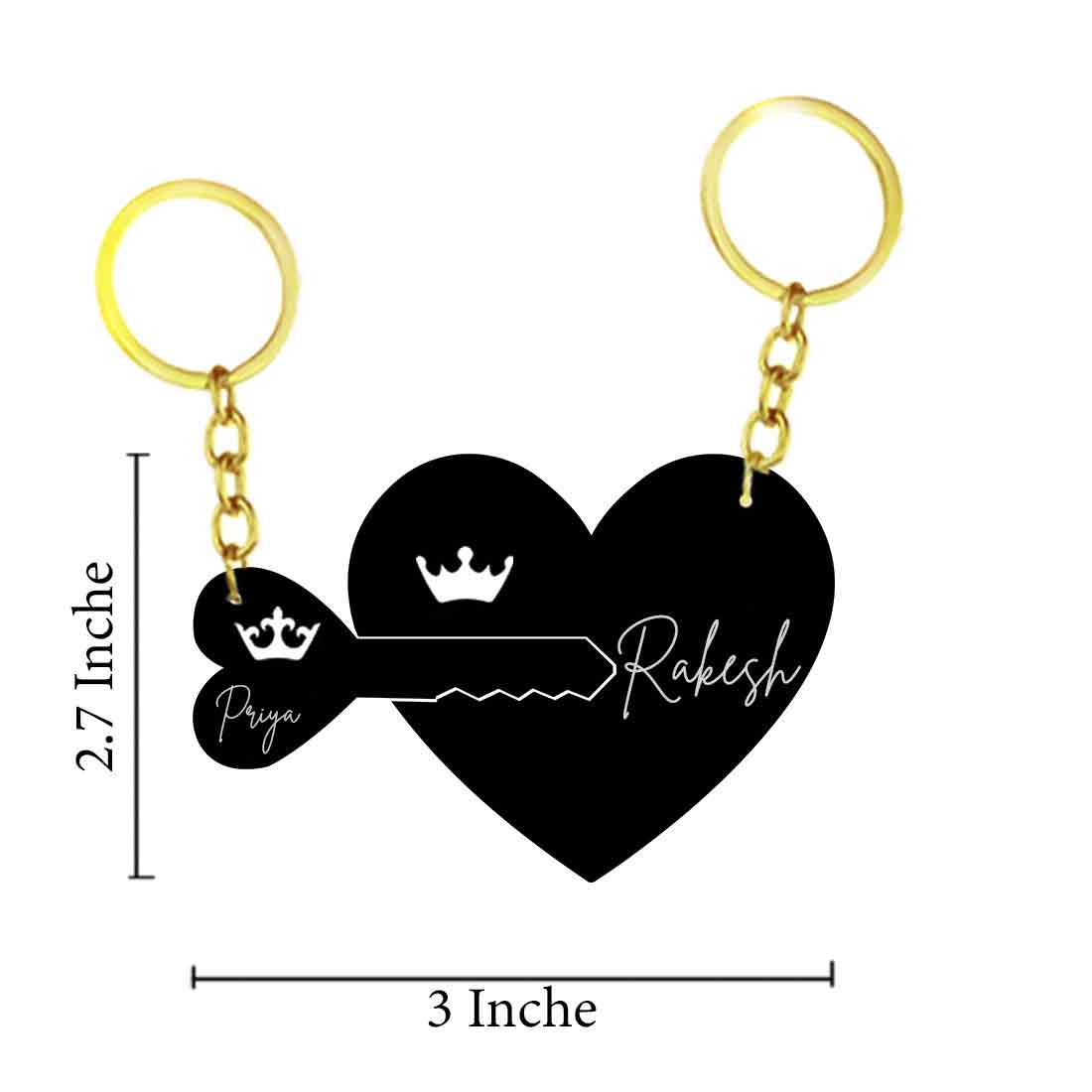 Love Keychain for Couples Custom Key Ring-Set of 2