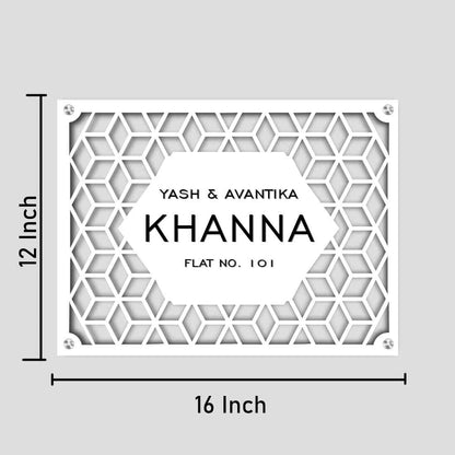 Premium Name Plate for Home Stainless Steel Nameplate Exquisitely Finished Laser Cut-Hex World