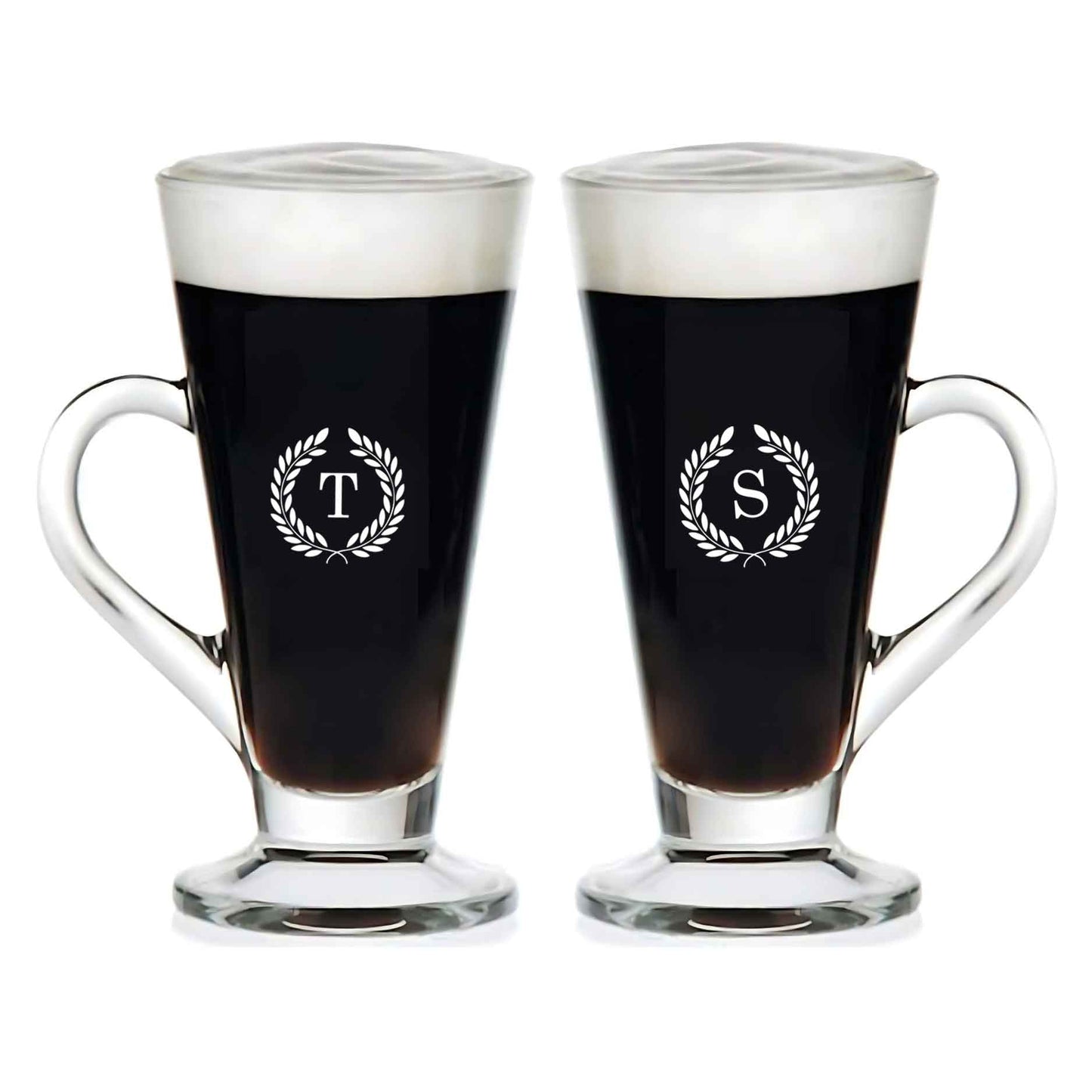 Personalized Coffee Mugs Tall Cups with Handle For Ice Coffee, Latte, Cappuccino, Hot Chocolate - Set of 2