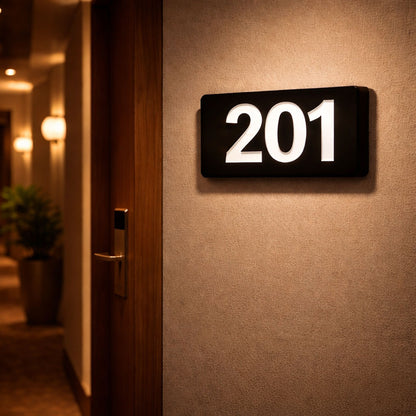 Professional Hotel & Villa Room Number Signs | Durable 3D Acrylic Room Number Board