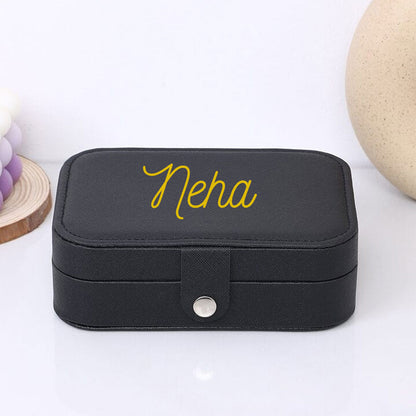 Personalized Jewellery Box Organizer For Travel jewelry Case for Earrings Pendant - Add Name