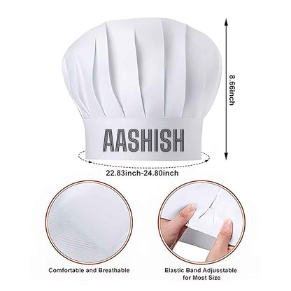 Custom Chef Skull Cap with Name - White Chef Toque