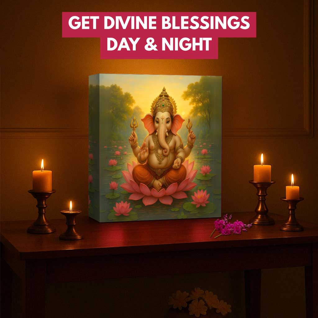 Ganpati LED Light Lamp – Divine Ganesha Night Light for Home Temple, Table or Wall Décor