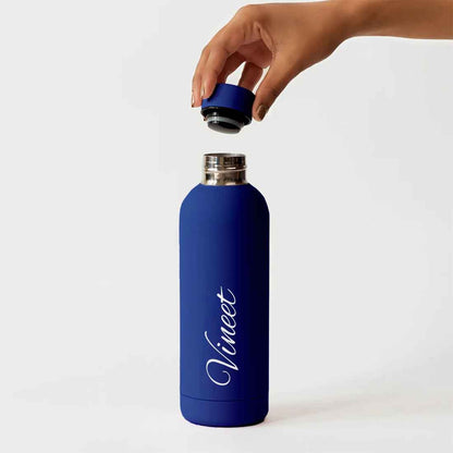 Stainless Steel Water Bottle with Names 500ml Double Insulated Bottles for Office Home Travel- BPA Free, Leakproof