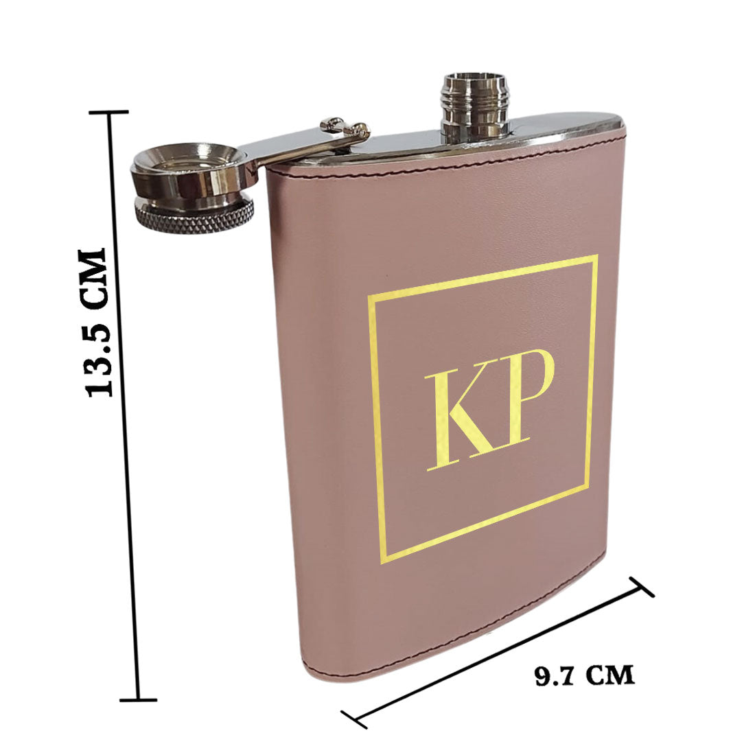 Pink Women's Custom Leather Alcohol Flask Stylish Hip Flasks With Monogram Classy Bridemaids Gifts 