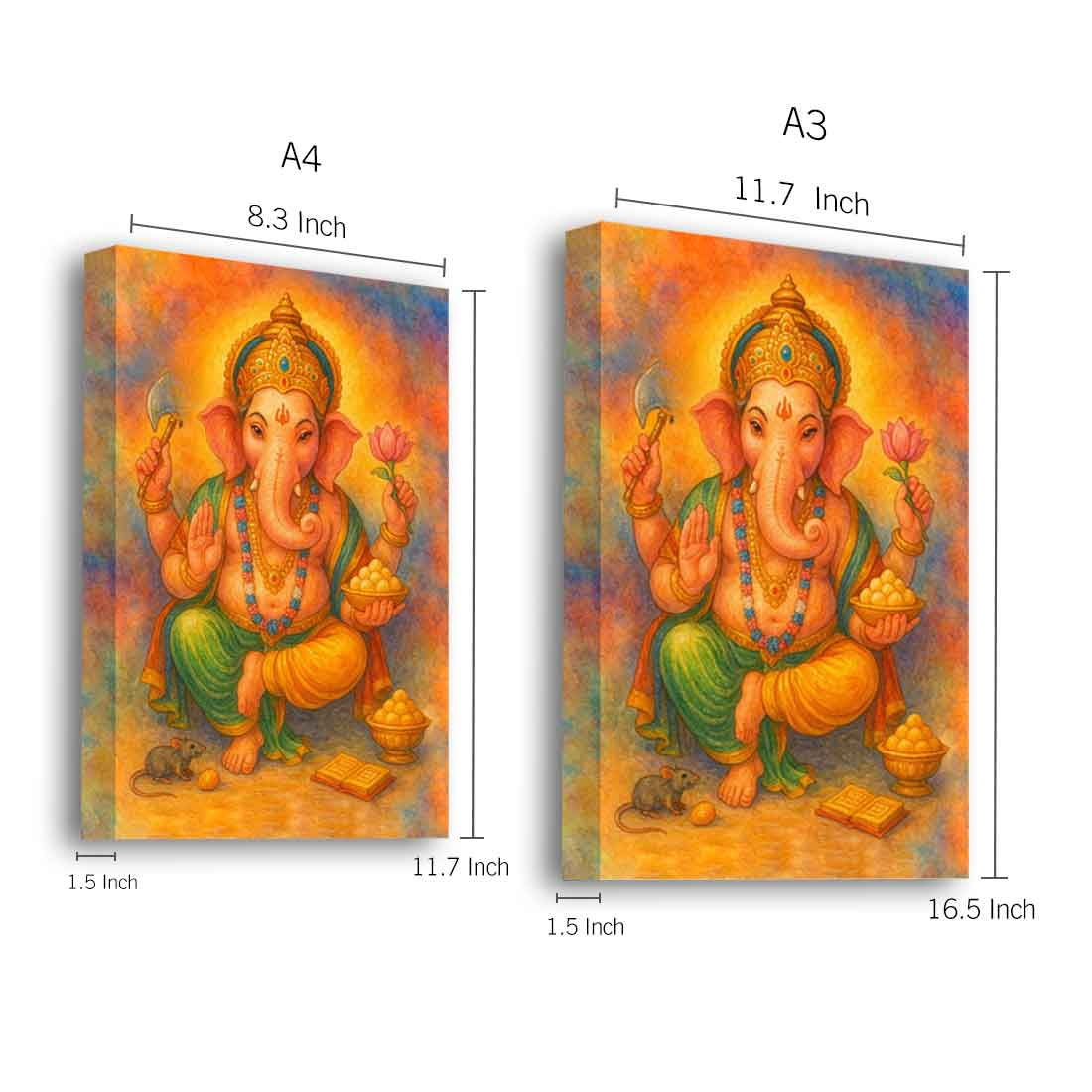 Beautiful Ganpati Photo Frame with LED Lighting & HD Clarity – Ideal for Home Temple, Office, or Gifting