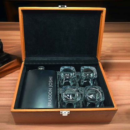 Personalized Engraved Hip Flask for Men - Gift for Husband - Add Name