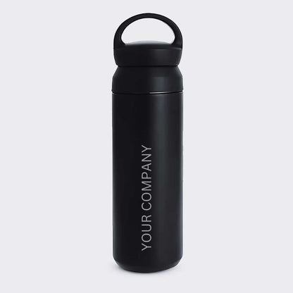 Custom Thermos Water Bottle 500ml - Black Stainless Steel Bottle With Your Company Name