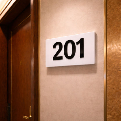 Professional Hotel & Villa Room Number Signs | Durable 3D Acrylic Room Number Board