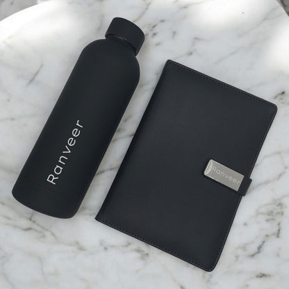 Personalized Teachers Day Present Gift Set with Pen for Teacher, Diary & Bottle