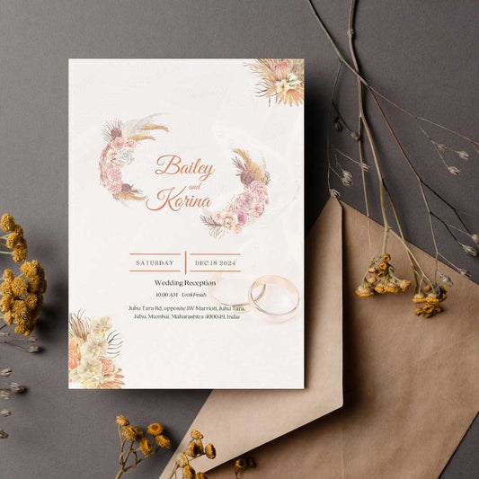 Create Invitation Card for Wedding - Custom Wedding Invitation-6x9 inches (Acrylic or Satin on Paper Board)(25 pcs)